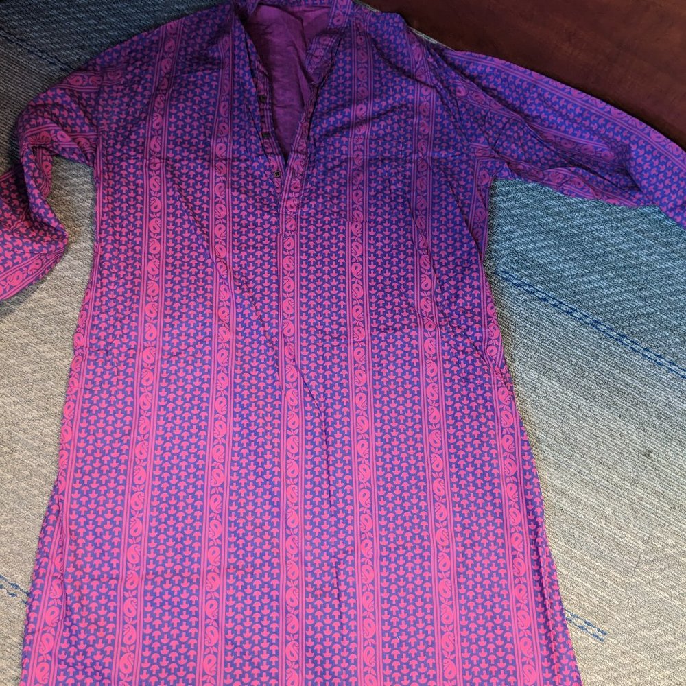 Men Full Sleeve Indian Cotton Long Kurta Casual Wear